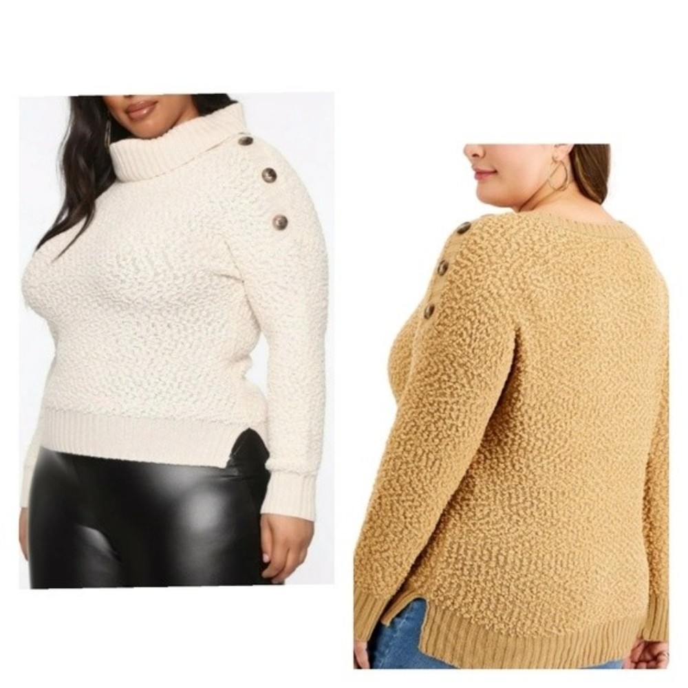 Full Circle Trends Fuzzy Orange Sweater 3X Junior‎
